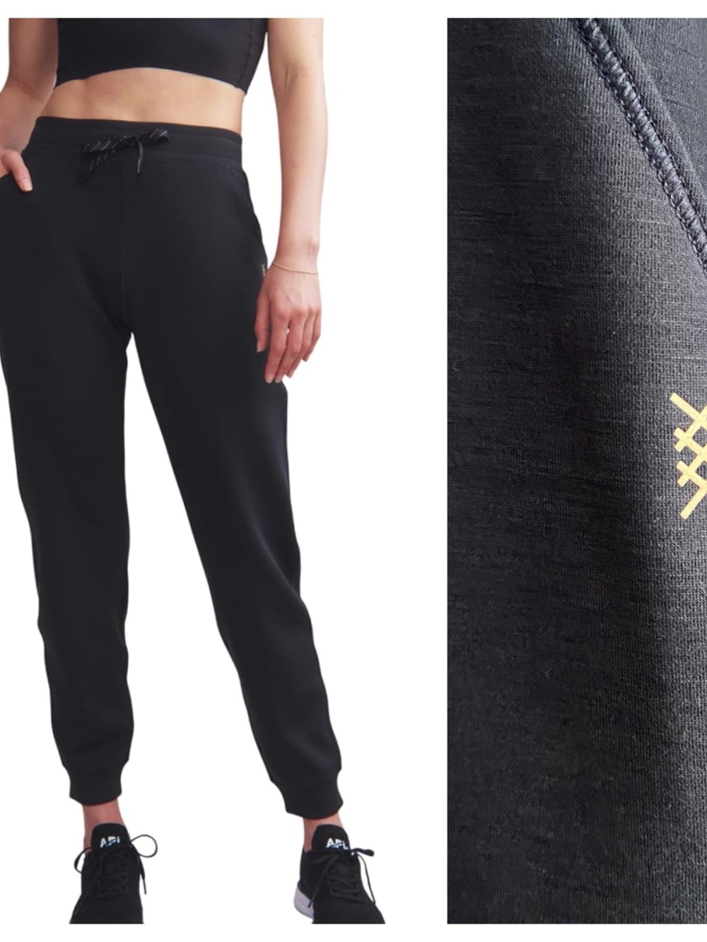 RHONE Black Heather Dreamglow Jogger Sweatpants Large
